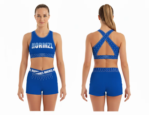 Women’s Cheerleading Practice Wear – <b>Crop</b> <b>Top</b> Bra & Shorts Set, OEM Custom <b>Dance</b> Training Suit, Performance Activewear - Product Image 6