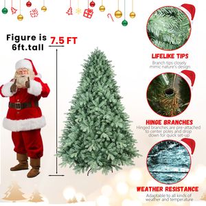 Albero di Natale Artificiale Premium 2,3m Blu-Verde 2908 Rami Misti PE/PVC con Filo Memory e Filo in Ferro, Cerniere da 60cm in PET - Product Image 2