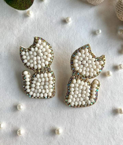 Pendientes de Aro con Cuentas de Vidrio Bordadas de Diseño, Elegantes para Bodas, Fiestas, Eventos Festivos, Regalos, Joyería de Moda - Product Image 2