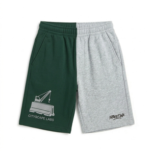 Conjunto de Sudadera con Capucha y Pantalones Cortos Urban Arsenal Color Block para Niños, Ropa Deportiva de Algodón, Estilo Urbano, Traje Casual de Dos Piezas para Otoño - Product Image 5
