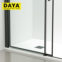 Vente en gros Cabine de douche simple pour salle de bain Porte coulissante droite Salle de douche en verre trempé