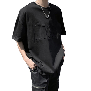 T-shirt Streetwear Personnalisé 100% Coton Style Oversize T-shirts en Coton T-shirts Gaufrés Imprimés sur Mesure - Product Image 2