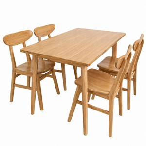 Scandinavian <b>Restaurant</b> Premium Solid Teak Wholesale Soren Teak Dining <b>Set</b> Ropan Chair Dining Furniture for Cafe and Bistro Use - Product Image 1