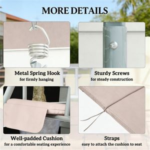 Sedia a Dondolo da Esterno per Portico, Giardino e Terrazza - Design Versatile per Arredamento Casa - Product Image 3