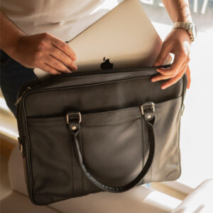 Executive Full Grain Leather Laptop <b>Briefcase</b> for Men Premium Genuine Leather Business Office Bag with Front Pocket for Work - Product Image 5