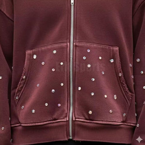 เสื้อฮู้ดดี้ผู้ชายแบบสั่งทำพิเศษ ประดับด้วยคริสตัล สำหรับใส่ในฤดูหนาว ใช้ได้ทั้งในและนอกบ้าน สไตล์สตรีทแวร์ - Product Image 6