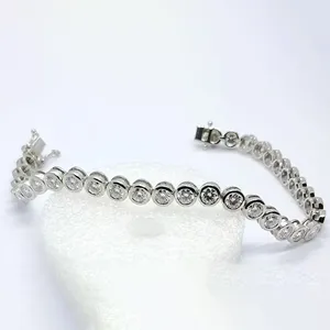 Bracelet tennis en moissanite, argent 925 plaqué or blanc, bijoux luxueux et étincelants pour femmes, cadeau de mariage - Product Image 2