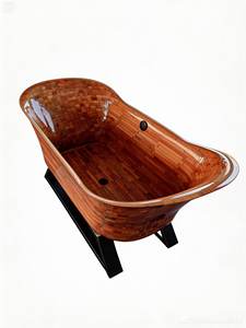 Hot Sale 100% Original New Design Powder Coat Iron Support Base Modern Classic Indoors Outdoors Single Wooden Parquetted Bathtub - Product Image 2