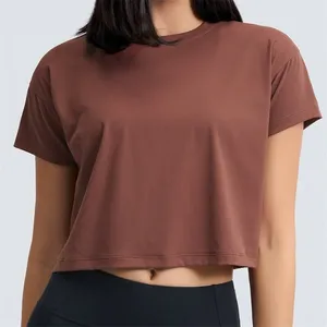 Camiseta Corta de Mujer de Alta Calidad, 240 GSM, Cuello Redondo, 100% Algodón, Holgada, con Logotipo Personalizado, Ecológica, para Entrenamiento - Product Image 1
