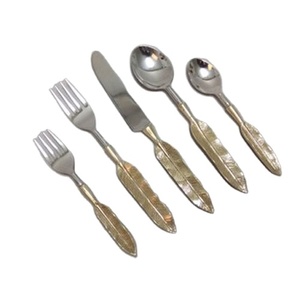 Leaf Design Handles Shiny Finished <b>Cutlery</b> For Restaurant Home Cafe and <b>Canteens</b> Use Tabletop Stainless Steel <b>Cutlery</b> Sets - Product Image 1