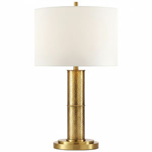 Lámpara de Mesa de Mosaico de Vidrio Dorado de Diseño Moderno con Pantalla de Lino Natural, Iluminación Elegante para Decoración del Hogar a un Precio Razonable - Product Image 1