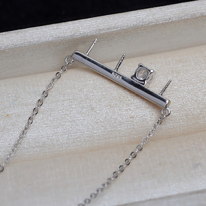 Collier pendentif en argent S925 Wenchi avec 3 perles, support de perles 7-8, ensemble vide, accessoires de bijoux DIY, modèle Chine 20471 - Product Image 3