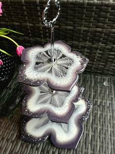 Tiered stand, Flower tiered stand, Epoxy tiered stand, Resin art tiered stand, Flower tiered stand, Birthday gift, Gift, <b>Wedding</b> - Product Image 3