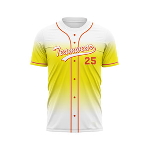 Maillot de baseball vintage personnalisable, imprimé dégradé, sans boutons, entièrement personnalisable pour équipes, événements, activités, sans coutures - Product Image 1