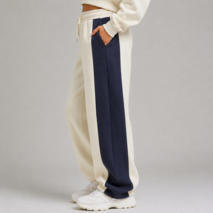 Pantalon de jogging décontracté en molleton pour femme, coupe ample et décontractée, respirant, taille haute, avec cordon de serrage, poches, tissu brossé doux - Product Image 4