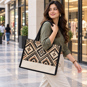 Sacs de courses en jute de qualité supérieure |   Sac fourre-tout en toile écologique avec poche zippée, logo personnalisé imprimé, poignées en coton doux, 13x14x5 pouces, décontracté, vente en gros - Product Image 1