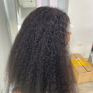 Perruque en cheveux vierges vietnamiens lisses et crépus de luxe, couleur naturelle, pour femmes, perruque en dentelle transparente, prix de gros d'usine - Product Image 3