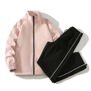 Conjunto Deportivo Casual Unisex 2 en 1 con Rayas Blancas y Azules, Cuello Alto, Transpirable, de Poliéster, para Adultos, Ropa de Invierno - Product Image 5