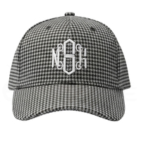 Casquette de baseball pied-de-poule noire et blanche avec logo brodé, décontractée, réglable, streetwear, unisexe adulte, 6 panneaux, casquettes tendance