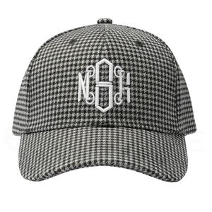 Casquettes de baseball de haute qualité en gros, gris anthracite, motif micro pied-de-poule, casquettes personnalisées avec logo brodé blanc - Product Image 1