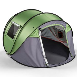 Tenda Automatica Pop-Up per 4 Persone, Impermeabile, Monostrato, con Veranda Anteriore Estraibile, per Campeggio e Spiaggia - Product Image 3