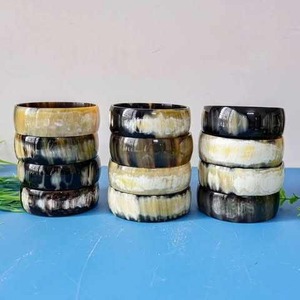 Ensemble de bracelets ovales en corne de buffle naturelle, poli, durable, objet de collection, artisanat décoratif, cadeau - Product Image 4