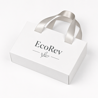 Boîte à bijoux de luxe écologique faite à la main en carton avec logo personnalisé imprimé, ruban et poignée en satin doré