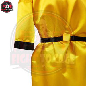 Bata de boxeo para adultos al por mayor, unisex, para MMA, en amarillo y negro, para grappling. - Product Image 5