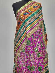 6. Fashion <b>scarves</b>, <b>shawls</b> & hijab <b>Traditional</b> Women <b>Shawl</b> Hand Embroidered Custom Design Mirror Work Festive Wear By AM IMPEX S - Product Image 4