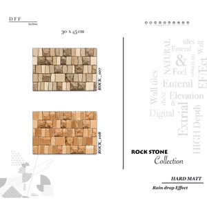 Màu xám đá <span class=keywords><strong>12x18</strong></span> satin Matt 300x450mm độ cao tường gạch 3D giọt nước mưa hiệu ứng cho hiện đại bên ngoài & mặt tiền thiết kế - Product Image 3