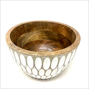 Bol en bois poli au design minimaliste pour servir des aliments, offrir en cadeau, décoratif, pour salade, fruits, légumes, bol de mélange, forme ronde - Product Image 1