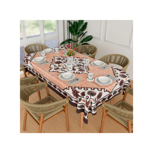 Traditional Floral Medallion <b>Table</b> Cloth Cotton Fabric Banquet <b>Table</b> <b>Cover</b> Custom Size Custom Weight Bulk Order Accepted - Product Image 1