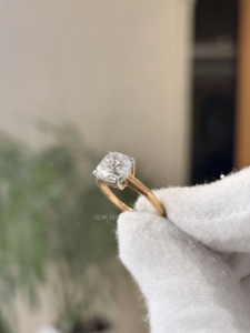 Durable <b>cushion</b> cut lab grown diamond filigree solitaire engagement <b>ring</b> 2.32 carat VS EF solid gold anniversary gift - Product Image 2