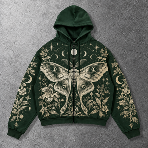 Sudaderas con Capucha con Gráficos de Dragón, Diseño Gótico, Cierre Frontal con Cremallera, Estilo Urbano, Ropa Informal, Atuendo para Festivales, Detalles Decorativos - Product Image 2