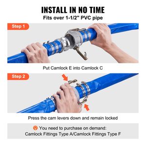 Manguera de Drenaje para Piscina de PVC Resistente de 2 Pulgadas x 50 Pies con Conectores Camlock de Aluminio con Certificación CE, Segura para Nadadores, Compatible con Bombas - Product Image 4