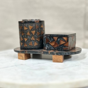 Juego de Quemadores de Incienso de Resina y Madera, Porta Incienso Hecho a Mano con Caja de Almacenamiento, Decoración Triangular de Madera para Rituales en el Hogar - Product Image 1