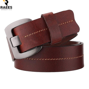Cinturón de Hombre de Cuero Genuino, Cinturón Casual de Vestir con Hebilla Clásica de Aleación, Cinturones de Cuero Genuino Cómodos para Hombre - Product Image 2