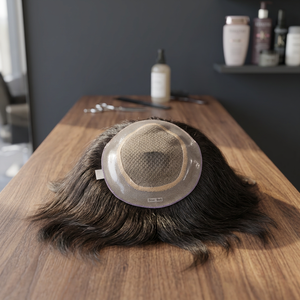 Toupet Taz Premium en Cheveux Indiens Remy, Base en Soie Mono, Densité 100%, Style Lisse Central, Nœuds Invisibles, 40-80g pour Usage Quotidien - Product Image 5