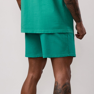 Shorts décontractés pour hommes en pur coton, taille mi-haute, avec cordon de serrage, délavés à l'acide, personnalisables, par le fabricant - Product Image 6