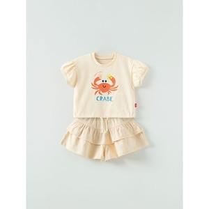 Conjunto de Ropa para Niñas OZKIZ Estilo Coreano 100% Algodón con Volantes y Dibujos Animados para 2-7 Años, Moda Infantil al por Mayor para Verano - Product Image 1