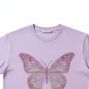 เสื้อยืดผู้หญิงไซส์ใหญ่คุณภาพสูง ปักลายเพชร ผ้าฝ้าย แขนสั้น ไม่เป็นขุย สไตล์สตรีทแฟชั่น สำหรับงานปาร์ตี้ - Product Image 4