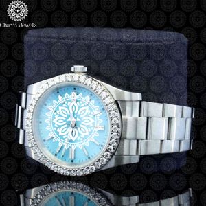 Montre pour homme Charm Jewells en acier inoxydable, boîtier de 40 mm, accents de diamants, analogique, pour un style luxueux, mouvement mécanique, 10 bars - Product Image 3