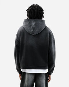 Sudadera con capucha para hombre de marca privada, de forro polar grueso, con estampado gráfico, corte holgado, ideal para marcas de streetwear estadounidenses, venta al por mayor. - Product Image 5