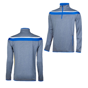 Camisetas de entrenamiento de alta calidad para hombre, tops deportivos con media cremallera, uniformes de club deportivo, top deportivo de forro polar azul marino con media cremallera para hombre, venta al por mayor - Product Image 4
