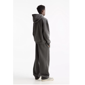 Ensemble de survêtement décontracté pour homme à capuche, couleur unie, coupe ample, longueur intégrale, pour l'automne, 100 % coton, sweat-shirt et pantalon - Product Image 2