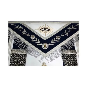 Tablier maçonnique premium avec broderie personnalisée, emblème de loge, insignes cérémoniels, ceinture réglable, tenue de cérémonie - Product Image 2
