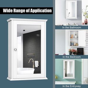 Armadietto Portagioie a Specchio da Parete con Vano Portaoggetti per Bagno - Product Image 5
