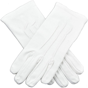 High Quality Masonic White Full Finger Gloves Solid Color Fabric Material Classical Style Sew-On Application 2026 - Product Image 2