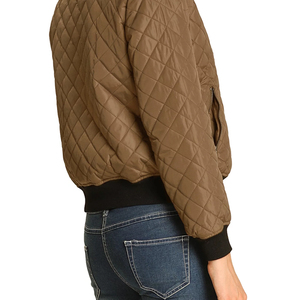 Blouson Bomber matelassé pour femme, couleur unie, manches longues, fermeture éclair, collection automne 2026, best-seller, prix abordables - Product Image 2
