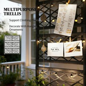 Fioriera Nera da Esterno con Supporto per Piante, Vaso da Giardino, Letto per Piante - Recinzione, Traliccio e Cancelli Durevoli per la Coltivazione Esterna - Product Image 2